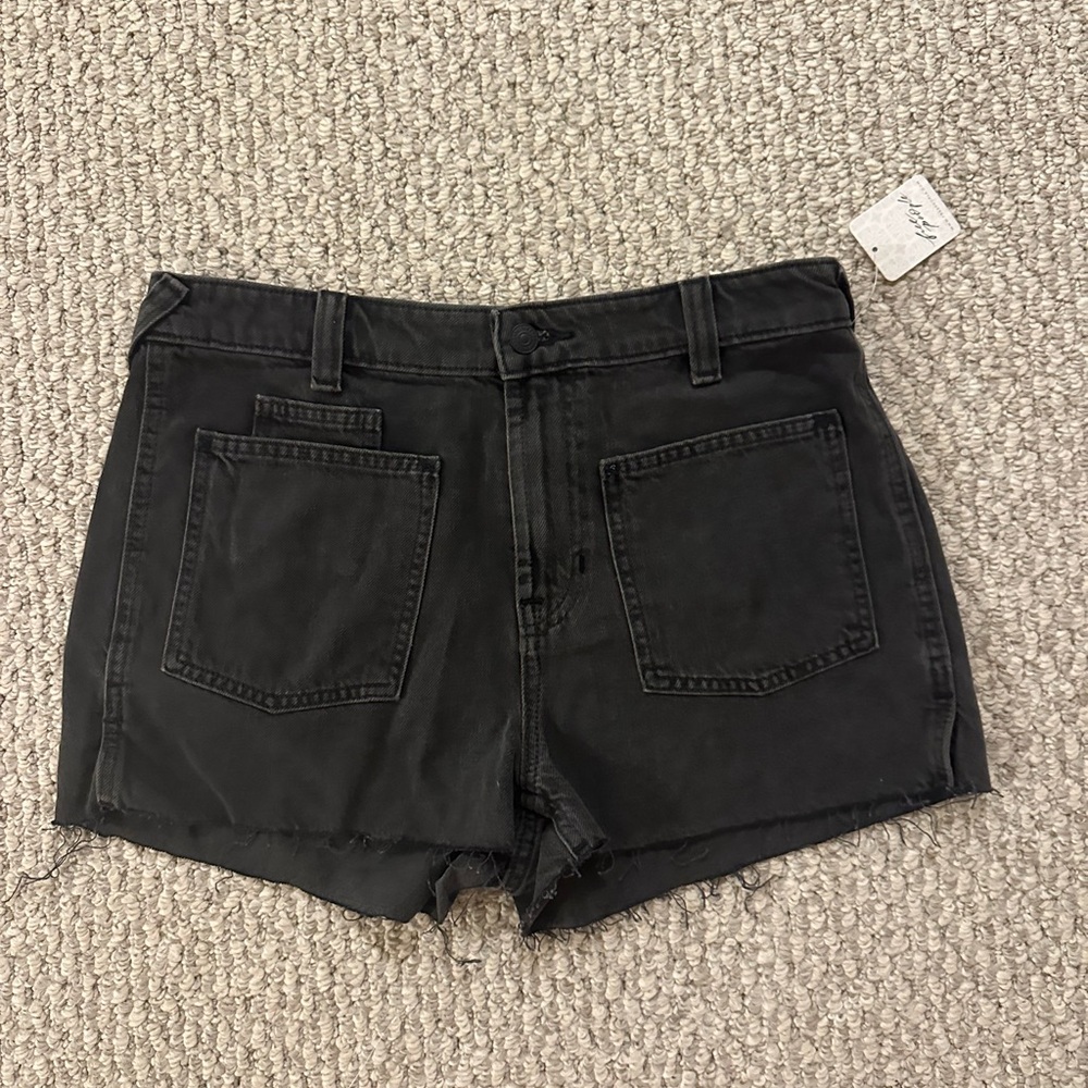 Free People Black Jean Shorts